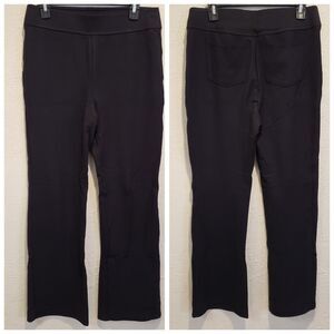 Soft Surroundings Women's Size Large Long Black Straight Leg Pull On Dress Pants